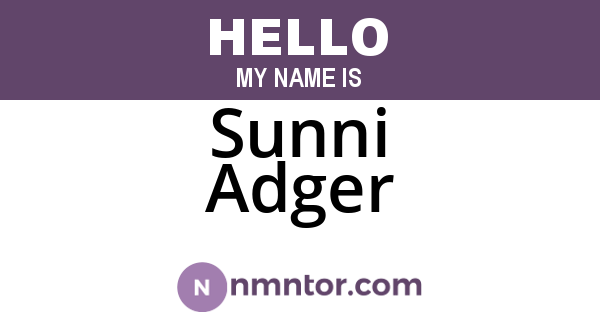 Sunni Adger