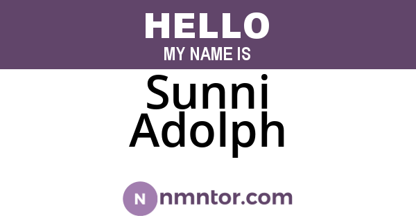 Sunni Adolph