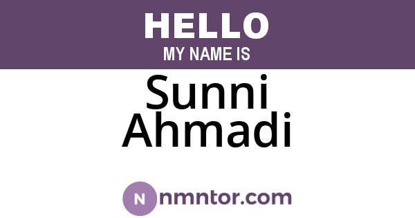 Sunni Ahmadi