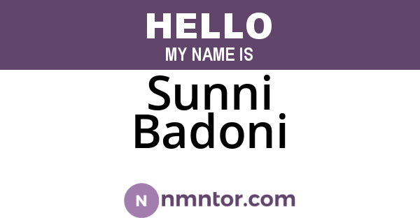 Sunni Badoni