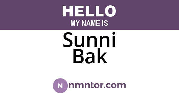 Sunni Bak