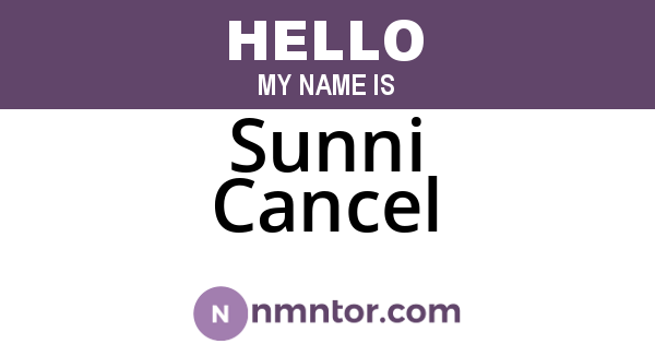 Sunni Cancel