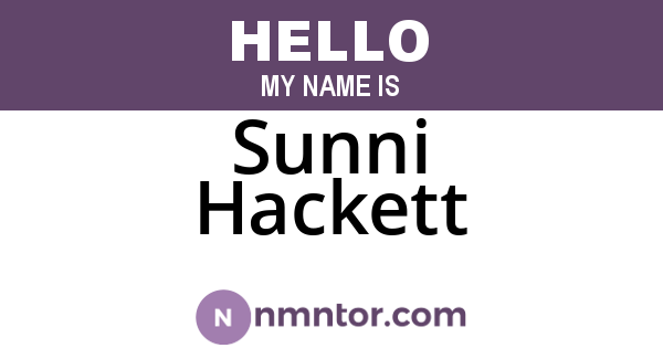 Sunni Hackett