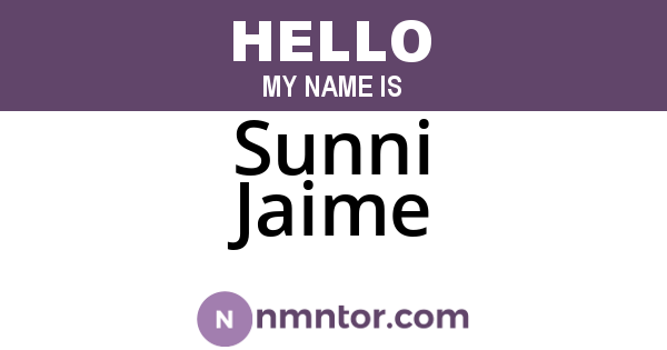 Sunni Jaime