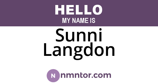Sunni Langdon