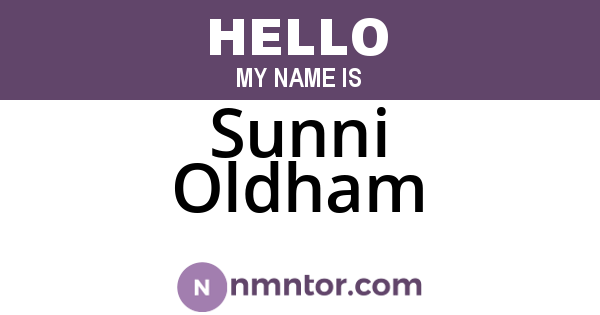 Sunni Oldham