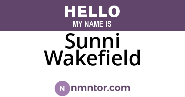 Sunni Wakefield