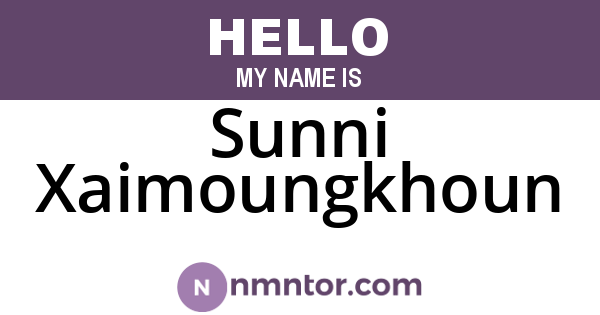 Sunni Xaimoungkhoun