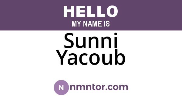 Sunni Yacoub