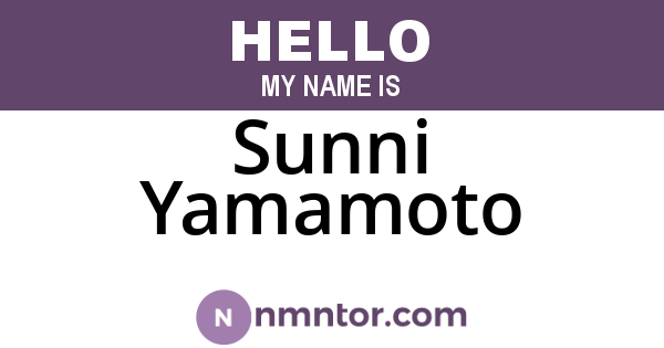 Sunni Yamamoto