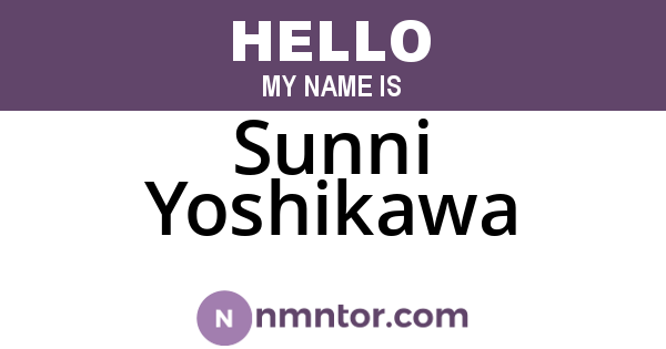 Sunni Yoshikawa