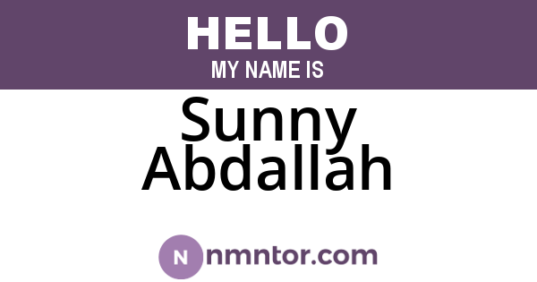 Sunny Abdallah