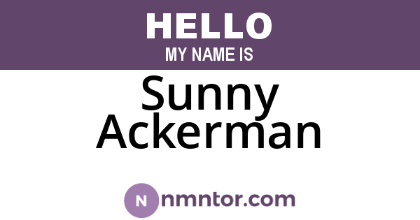 Sunny Ackerman