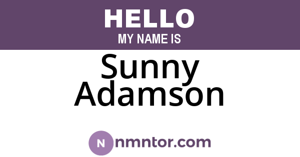 Sunny Adamson