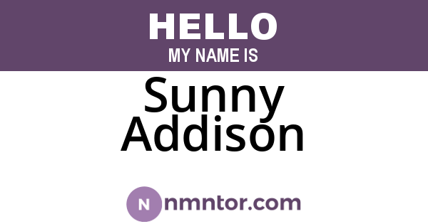 Sunny Addison
