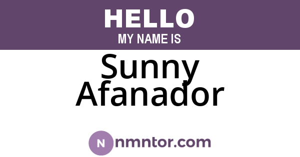 Sunny Afanador