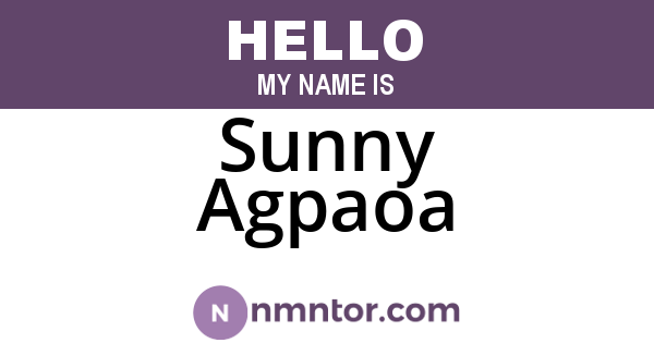 Sunny Agpaoa