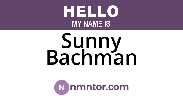 Sunny Bachman