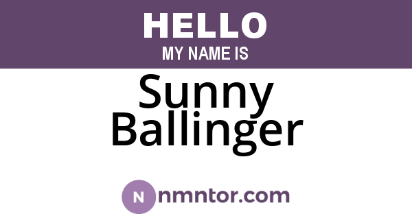 Sunny Ballinger