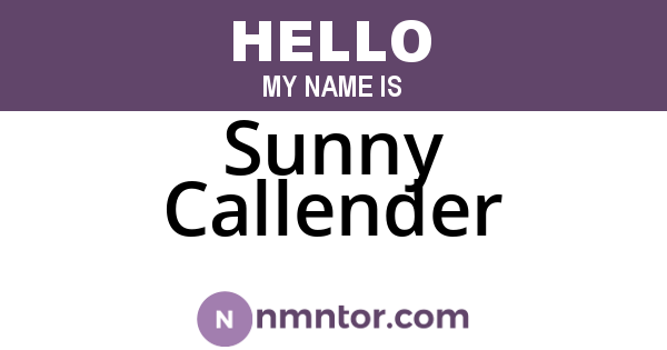 Sunny Callender