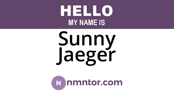 Sunny Jaeger