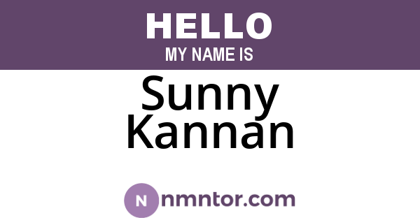 Sunny Kannan