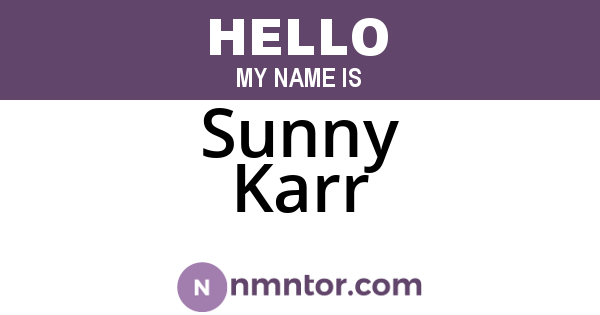 Sunny Karr