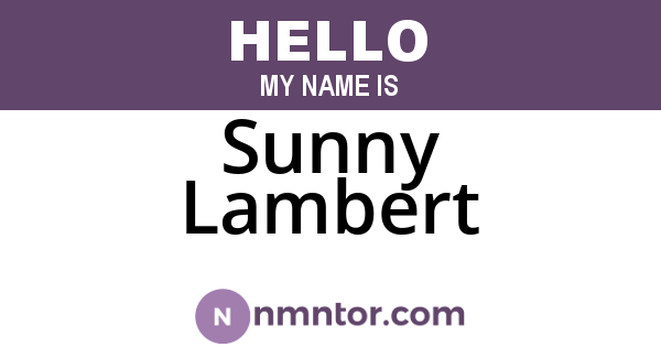 Sunny Lambert