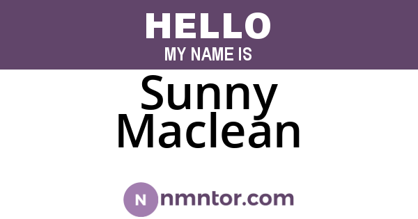 Sunny Maclean