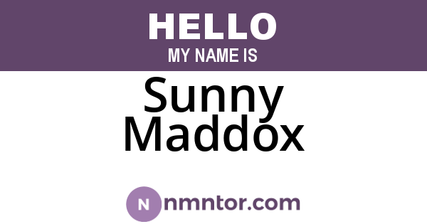 Sunny Maddox