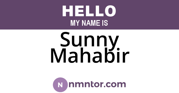 Sunny Mahabir