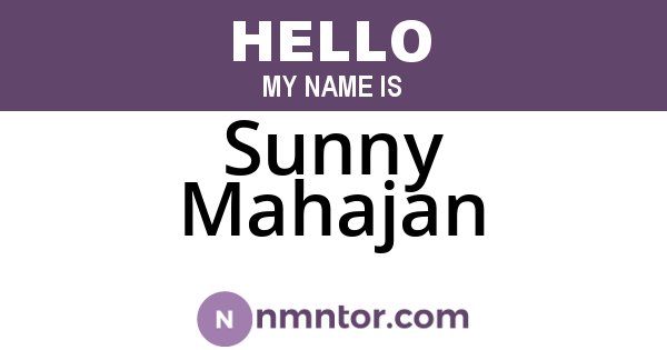 Sunny Mahajan