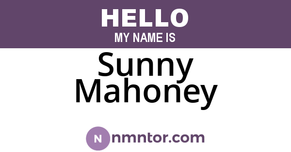 Sunny Mahoney