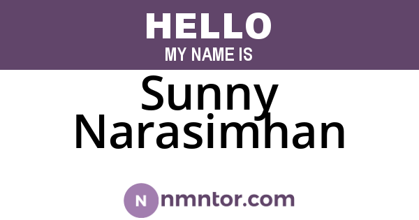 Sunny Narasimhan
