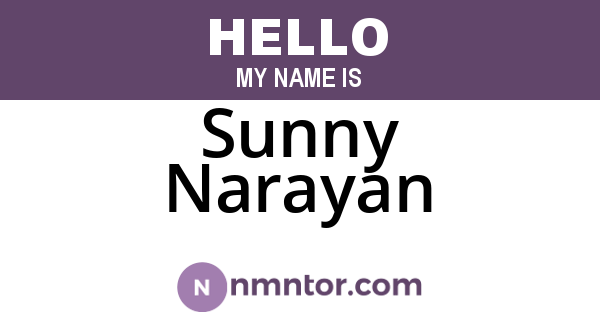 Sunny Narayan