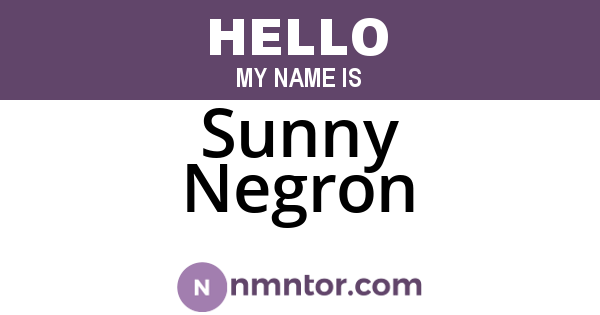 Sunny Negron