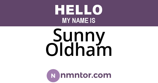 Sunny Oldham