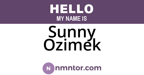 Sunny Ozimek