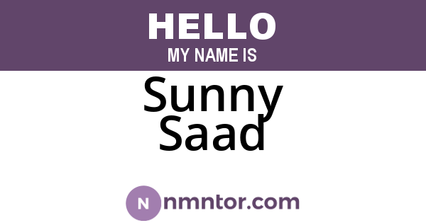 Sunny Saad