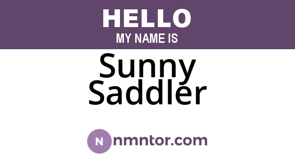Sunny Saddler