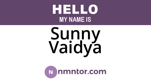 Sunny Vaidya