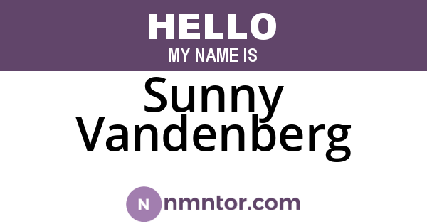 Sunny Vandenberg