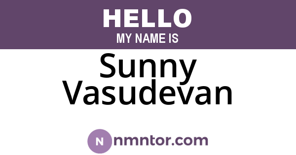 Sunny Vasudevan