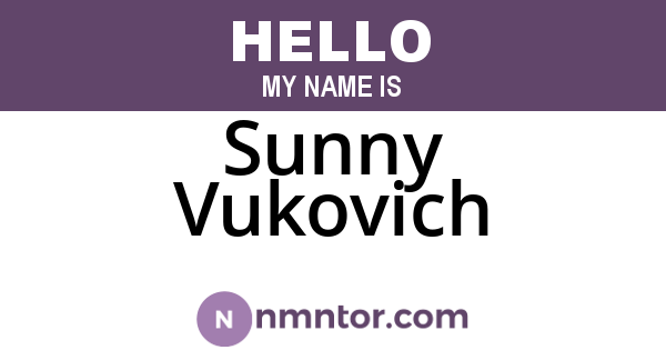 Sunny Vukovich