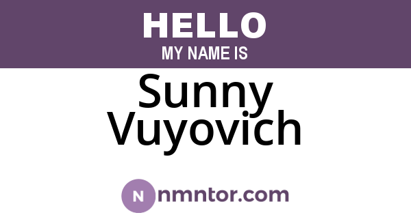 Sunny Vuyovich