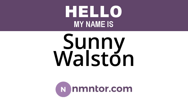 Sunny Walston