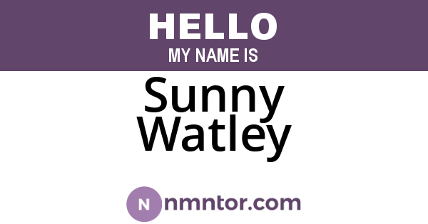 Sunny Watley