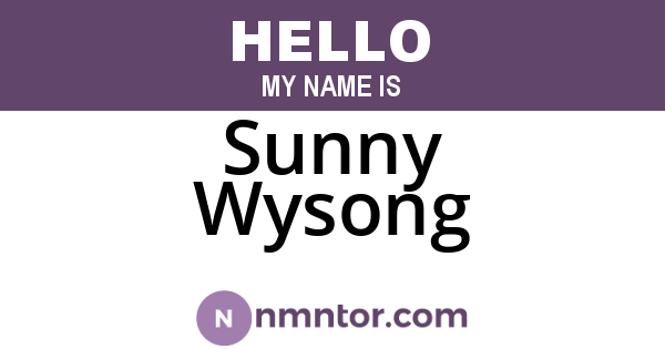 Sunny Wysong