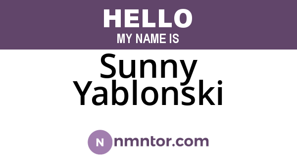 Sunny Yablonski