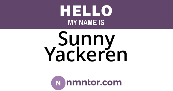 Sunny Yackeren